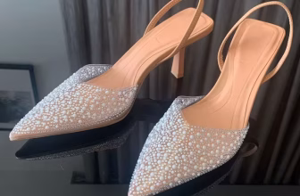 Elegant Summer Women's High Heels with Pearl Decoration, Pointed Toe Slingback Pumps, High Heel Sandals