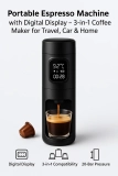 Portable Espresso Machine with Digital Display – 3-in-1 Coffee Maker for Travel, Car and Home